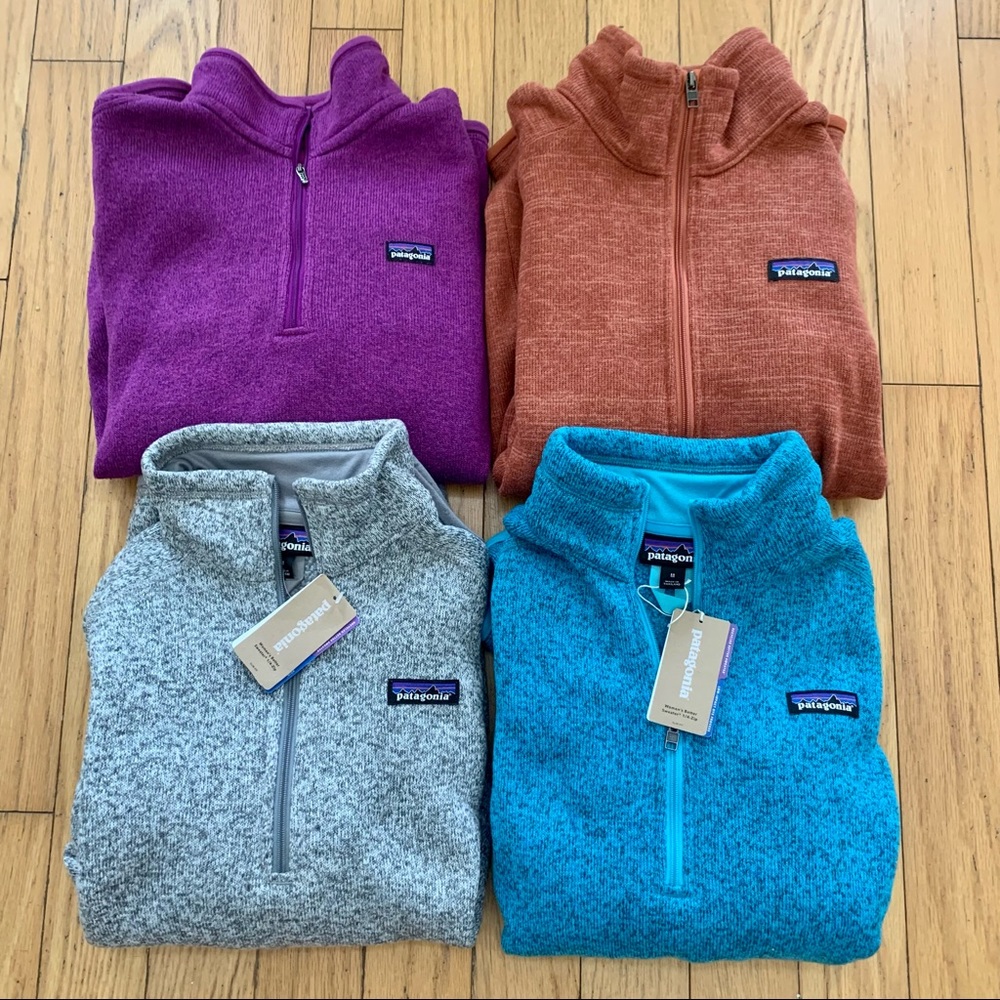 Bundle Lot of 4 Patagonia Better Sweater Purple Blue Gray Amber Size M